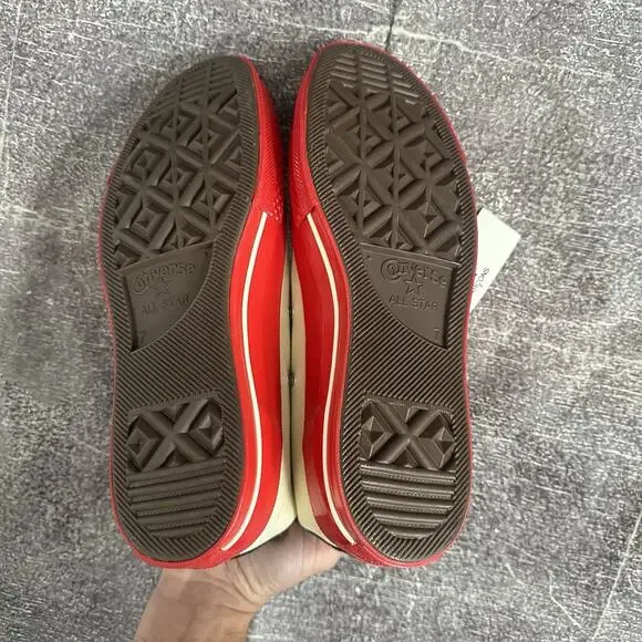 NWT Women's Converse X CDG Comme Des Garcons White Red Sole Chuck 70 High Sz 9 - Picture 6 of 7